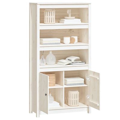 vidaXL Skříň highboard bílá 80 x 35 x 154 cm masivní borové dřevo