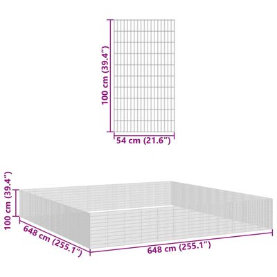 vidaXL Ohrádka pro zvířata 48 panelů 54 x 100 cm pozinkované železo