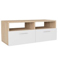 vidaXL TV stolek kompozitní dřevo 95 x 35 x 36 cm dub a bílý