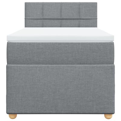 vidaXL Box spring postel s matrací světle šedá 90x200 cm textil