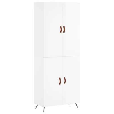 vidaXL Skříň highboard lesklá bílá 69,5 x 34 x 180 cm kompozitní dřevo