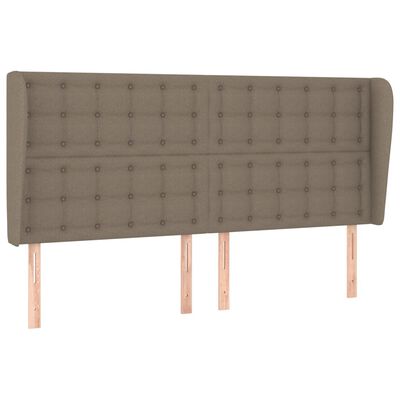 vidaXL Čelo postele typu ušák taupe 203x23x118/128 cm textil