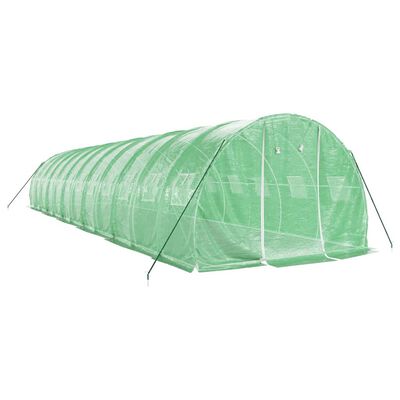 vidaXL Skleník s ocelovým rámem zelený 36 m² 12 x 3 x 2 m