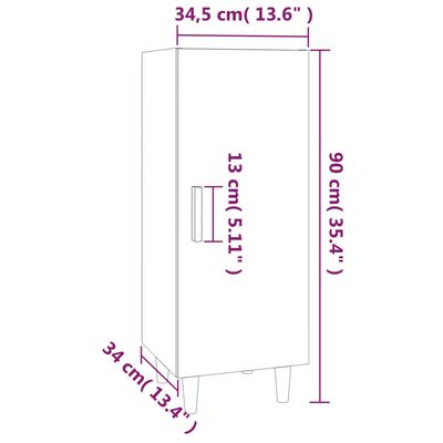 vidaXL Příborník černý 34,5 x 34 x 90 cm kompozitní dřevo