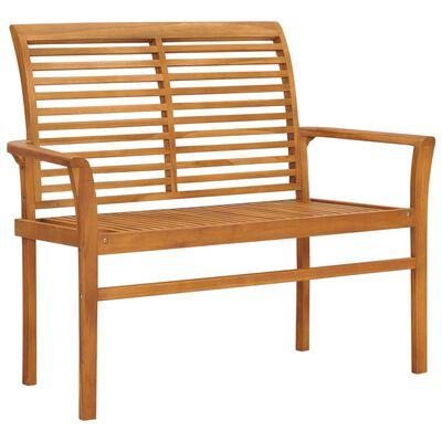 vidaXL Zahradní lavice se světle modrou poduškou 112 cm masivní teak