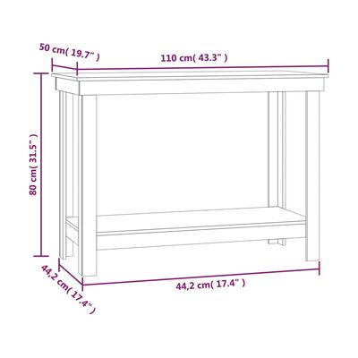 vidaXL Dílenský stůl 110x50x80 cm masivní borovice