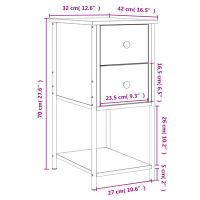 vidaXL Noční stolky 2 ks černé 32 x 42 x 70 cm kompozitní dřevo