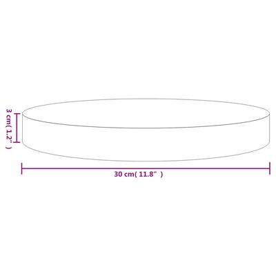 vidaXL Stolní deska kulatá černá Ø 30 x 3 cm masivní borové dřevo