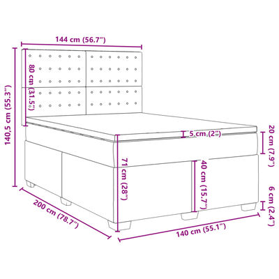 vidaXL Box spring postel s matrací cappuccino 140x200 cm umělá kůže