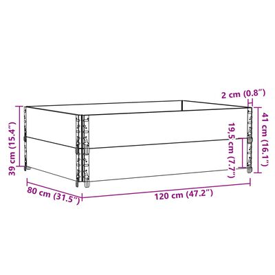 vidaXL Paletové nástavce 2 ks 120 x 80 cm masivní borové dřevo