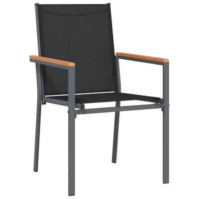 vidaXL Zahradní židle 6 ks černé 55 x 61,5 x 90 cm textilen a ocel