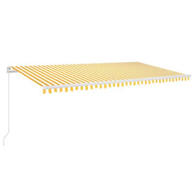 vidaXL Ručně zatahovací markýza s LED světlem 600 x 300 cm žlutobílá