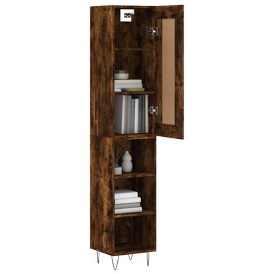 vidaXL Skříň highboard kouřový dub 34,5 x 34 x 180 cm kompozitní dřevo