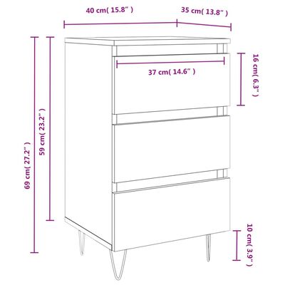 vidaXL Noční stolky 2 ks kouřový dub 44 x 35 x 69 cm kompozitní dřevo