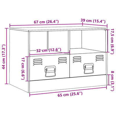 vidaXL TV skříňka růžová 67 x 39 x 44 cm ocel