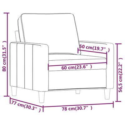 vidaXL Křeslo růžové 60 cm samet