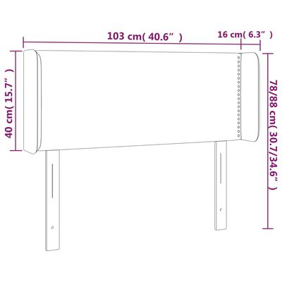 vidaXL Čelo postele typu ušák šedá 103 x 16 x 78/88 cm umělá kůže