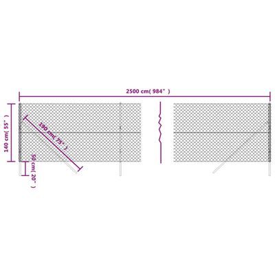 vidaXL Drátěné pletivo zelené 1,4 x 25 m