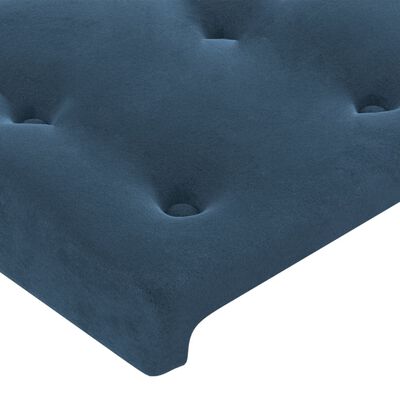vidaXL Čelo postele s LED tmavě modré 80 x 5 x 78/88 cm samet