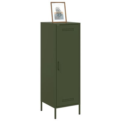 vidaXL Skříň highboard olivově zelená 36 x 39 x 113 cm ocel