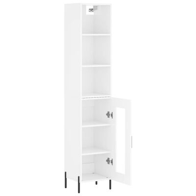 vidaXL Skříň highboard bílá s vysokým leskem 34,5x34x180 cm kompozit