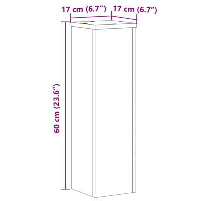 vidaXL Stojany na rostliny 2 ks bílé 17 x 17 x 60 cm kompozitní dřevo