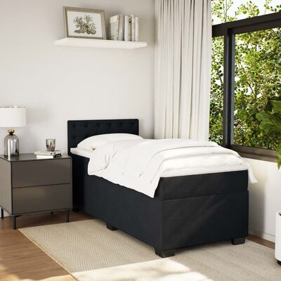 vidaXL Box spring postel s matrací černá 100x200 cm samet