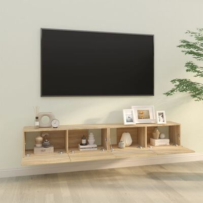 vidaXL Nástěnné TV skříňky 2 ks dub sonoma 100x30x30 cm