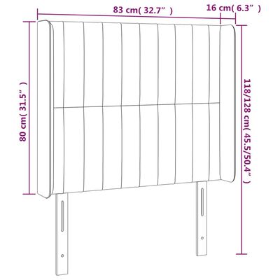 vidaXL Čelo postele s LED tmavě zelené 83 x 16 x 118/128 cm samet