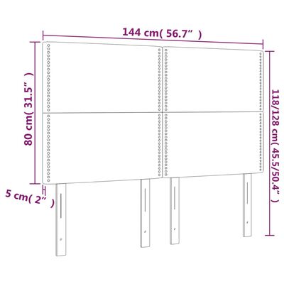 vidaXL Čelo postele s LED cappuccino 144x5x118/128 cm umělá kůže