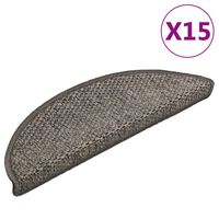 vidaXL Samolepicí nášlapy na schody sisal 15 ks 56x17x3 cm hnědobéžové