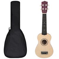 vidaXL Set sopránové ukulele s obalem pro děti světlé dřevo 21"