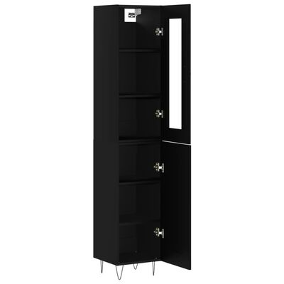 vidaXL Skříň highboard černá 34,5 x 34 x 180 cm kompozitní dřevo