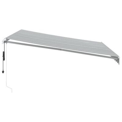 vidaXL Automatická zatahovací markýza s LED antracit a bílá 400x300 cm