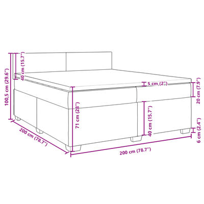 vidaXL Box spring postel s matrací světle šedá 200x200 cm samet