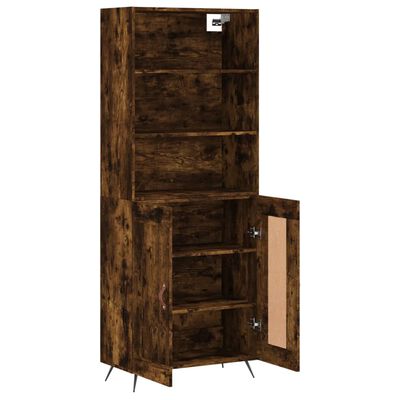 vidaXL Skříň highboard kouřový dub 69,5 x 34 x 180 cm kompozitní dřevo