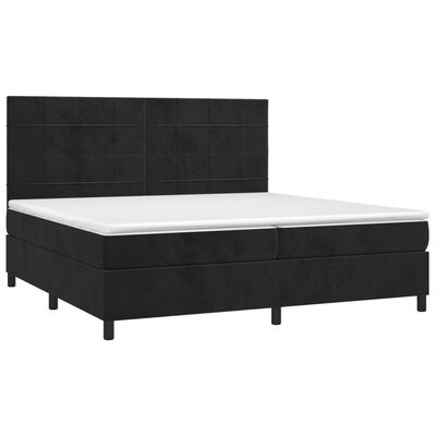 vidaXL Box spring postel s matrací černá 200x200 cm samet