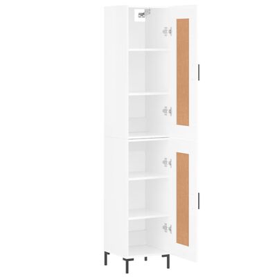 vidaXL Skříň highboard bílá s vysokým leskem 34,5x34x180 cm kompozit