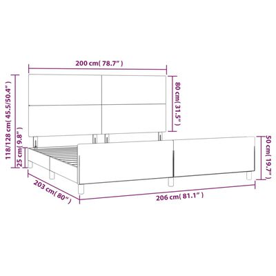 vidaXL Rám postele s čelem tmavě modrý 200x200 cm samet