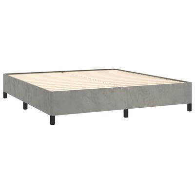 vidaXL Box spring postel s matrací světle šedá 180x200 cm samet