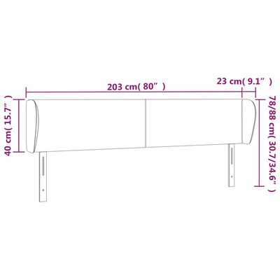 vidaXL Čelo postele typu ušák šedá 203x23x78/88 cm umělá kůže