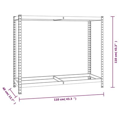 vidaXL 2patrové regály na pneumatiky 4 ks stříbrné 110x40x110 cm ocel