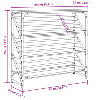 vidaXL Botník dub sonoma 90 x 30 x 85 cm kompozitní dřevo