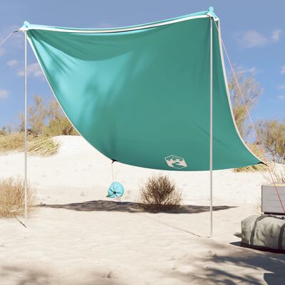 vidaXL Plážová stříška s pískovými kotvami zelená 214 x 236 cm
