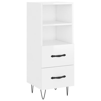 vidaXL Skříň highboard bílá s vysokým leskem 34,5x34x180 cm kompozit