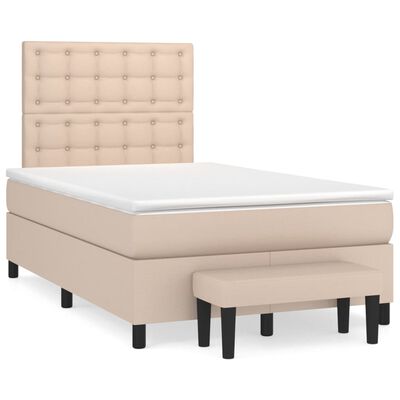 vidaXL Box spring postel s matrací cappuccino 120x200 cm umělá kůže