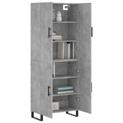 vidaXL Skříň highboard betonově šedá 69,5x34x180 cm kompozitní dřevo