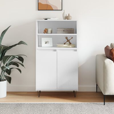 vidaXL Skříň highboard bílá s vysokým leskem 60 x 36 x 110 cm kompozit