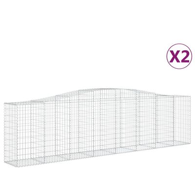 vidaXL Klenuté gabionové koše 2 ks 400x50x100/120cm pozinkované železo