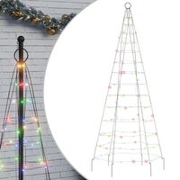 vidaXL Vánoční stromek na stožár 200 barevných LED diod 180 cm